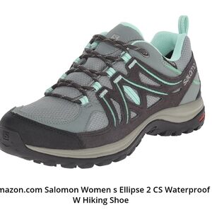 Salomon Women's Ellipse 2 CS Waterproof Hiking Shoe - Gray and Mint